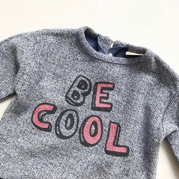 Zara blue be cool sweatshirt EUC 3-6 months - Picture 2 of 2